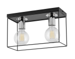 Lampa sufitowa loftowa klatka VOX 2 czarno-srebrny 40699