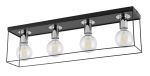 Lampa sufitowa loftowa klatka VOX 4 czarno-srebrny 40701
