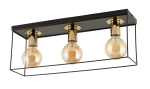 Lampa sufitowa loftowa klatka VOX 3 czarno-złoty 40704