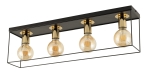 Lampa sufitowa loftowa klatka VOX 4 czarno-złoty 40705