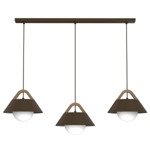 Lampa wisząca Funda brown/natural wood 3xE27  /  4210