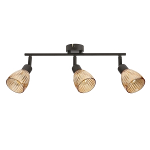 Lampa sufitowa AMCOS lczarna 3x40W E14 bursztynowe klosze  nowoczesna oprawa sufitowa do salonu sypialni