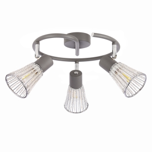 Lampa sufitowa spirala CURTIS szara 3x40W E14  /  98-48271
