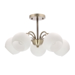 NESTOR Lampa sufitowa patynowy 5x40W E27 klosz biały /  35-34960