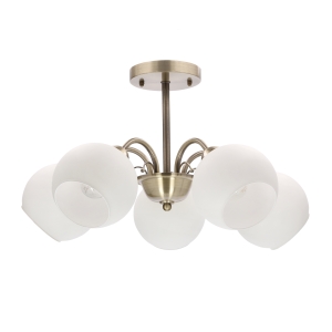 NESTOR Lampa sufitowa patynowy 5x40W E27 klosz biały /  35-34960