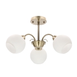 NESTOR Lampa sufitowa patynowy 3x40W E27 klosz biały /  33-34939