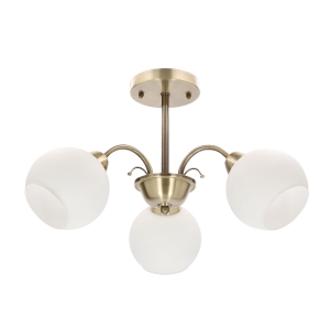 NESTOR Lampa sufitowa patynowy 3x40W E27 klosz biały /  33-34939