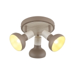 PUERTO lampa sufitowa plafon kaszmirowy+efekt drewna 3x40W E14 klosz brązowy