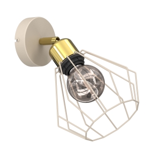 Lampa kinkiet-spot Parkla basket beige-gold 1xE27 / 8848