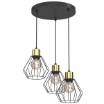 Lampa wisząca Parkla basket black-gold 3xE27 / 8840