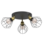 Lampa sufitowa Parkla basket black-gold 3xE27 / 8837