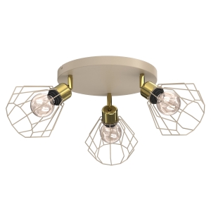 Lampa sufitowa Parkla basket beżowy-złoty 3xE27 / 8849