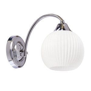VELORE lampa kinkiet chromowy 1x40W E27 klosz biały
