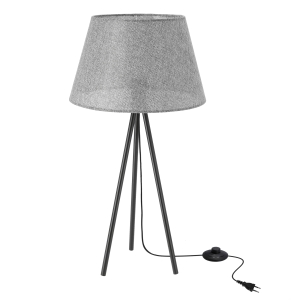 TINCO lampa stołowwa czarny 1x40W E27 abażur szary