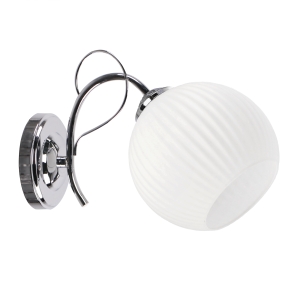 TARTINE lampa kinkiet chromowy 1x40W E27 klosz biały