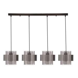 Spiega lampa wisząca czarny+satyna nikiel 4x60W E27 klosz dymiony