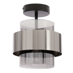 Spiega lampa sufitowa czarny+satyna nikiel 1x60W E27 klosz dymiony