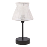 SIGALEA lampka stołowa czarny 1x40W E14 abażur biały