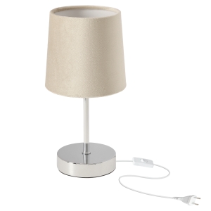 SALLY lampka stołowa chromowy 1x40W E14 abażur brązowy