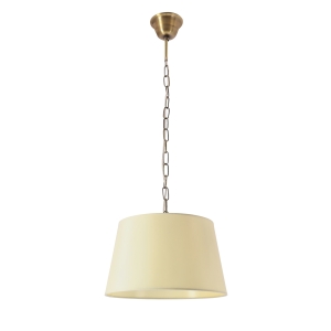 PYROS lampa wisząca patynowy 32 1x40W E27 abażur kremowy