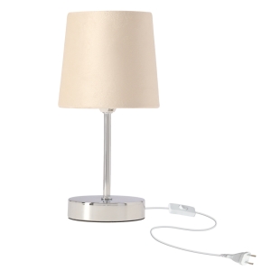 SALLY lampka stołowa chromowy 1x40W E14 abażur beżowy