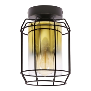 JONERA lampa sufitowa czarny 1x40W E27 klosz złoty