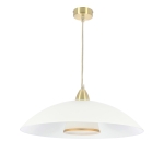 DUETTO lampa wisząca satynowy złoty 1x40W E27 klosz biały+biały z paskiem złotym