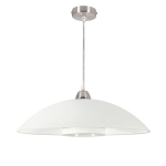 DUETTO lampa wisząca satynna nikiel 1x40W E27 klosz biały+białe paski