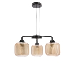 CAMPANA lampa wisząca czarny 3x60W E27 klosz bursztynowy