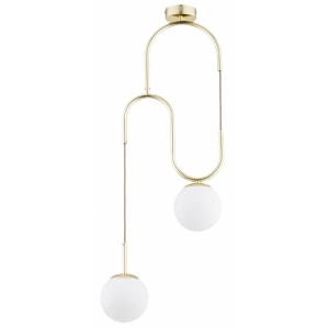 LAMPA WISZĄCA VENON PRO ZŁOTA & BIAŁA 2xE14 /  62663