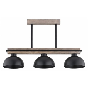 LAMPA SUFITOWA OAXA DREWNIANA & CZARNA 3xE27 /  62656