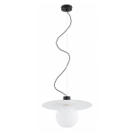 LAMPA WISZĄCA ALFA NAVARO BIG CZARNA & BIAŁA & ZŁOTA 1xE27 /  61659