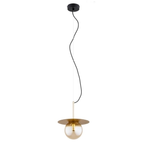 LAMPA WISZĄCA ALFA RISHA ZŁOTA & CZARNA 1xE27 /  61549
