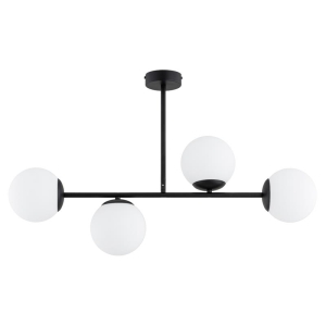 LAMPA SUFITOWA ALFA GLORIS CZARNA & BIAŁA 4xE14 / 63432