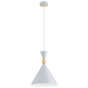 LAMPA WISZĄCA ALFA FERYT SZARA & DREWNIANA 1xE27 / 61597