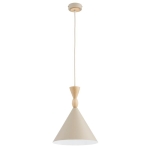 LAMPA WISZĄCA ALFA FERYT BEŻOWA & DREWNIANA 1xE27 / 61596