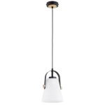 LAMPA WISZĄCA ALFA ASARI BIS CZARNA & BIAŁA & DREWNIANA 1xE27 / 61638