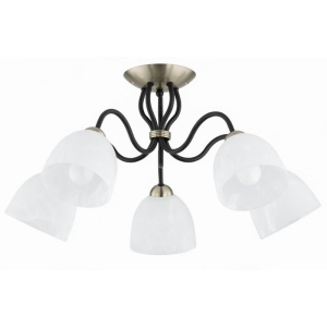 LAMPA SUFITOWA ALFA ARIEL CZARNA & ZŁOTA & BIAŁA 5xE27 | 63428