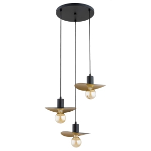 LAMPA WISZĄCA ALFA SAVANA CZARNA & ZŁOTA 3xE27 / 62633