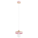LAMPA WISZĄCA ALFA LARSO BIG DREWNIANA & RÓŻOWA 1xE27  /  61595