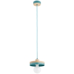 LAMPA WISZĄCA ALFA LARSO BIG DREWNIANA & MIĘTOWA 1xE27  /  61594