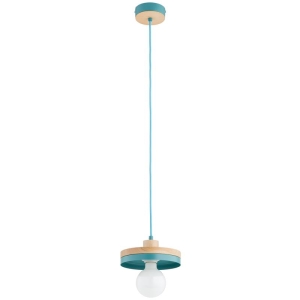 LAMPA WISZĄCA ALFA LARSO BIG DREWNIANA & MIĘTOWA 1xE27  /  61594