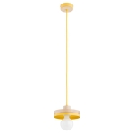 LAMPA WISZĄCA ALFA LARSO BIG DREWNIANA & ŻÓŁTA 1xE27  /  61593
