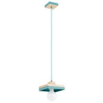LAMPA WISZĄCA ALFA MIKO DREWNIANA & MIĘTOWA 1xE27  / 61590