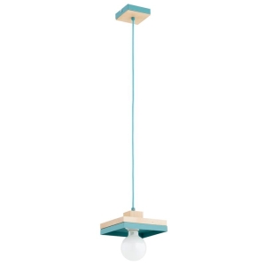 LAMPA WISZĄCA ALFA MIKO DREWNIANA & MIĘTOWA 1xE27  / 61590
