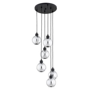 LAMPA WISZĄCA ALFA ARVENE CZARNA SREBRNA 6xE14  / 63417