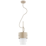 LAMPA WISZĄCA ALFA TRI-STAR BEŻOWA BIAŁA 1xE27  / 61583