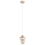 LAMPA WISZĄCA ALFA LARSO DREWNIANA & BIAŁA 1xE27 /  61541