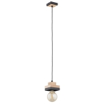 LAMPA WISZĄCA ALFA LARSO DREWNIANA & CZARNA 1xE27 /  61540