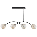 LAMPA WISZĄCA ALFA BESTER MIX CZARNA & ZŁOTA 4xE14 / 63402
